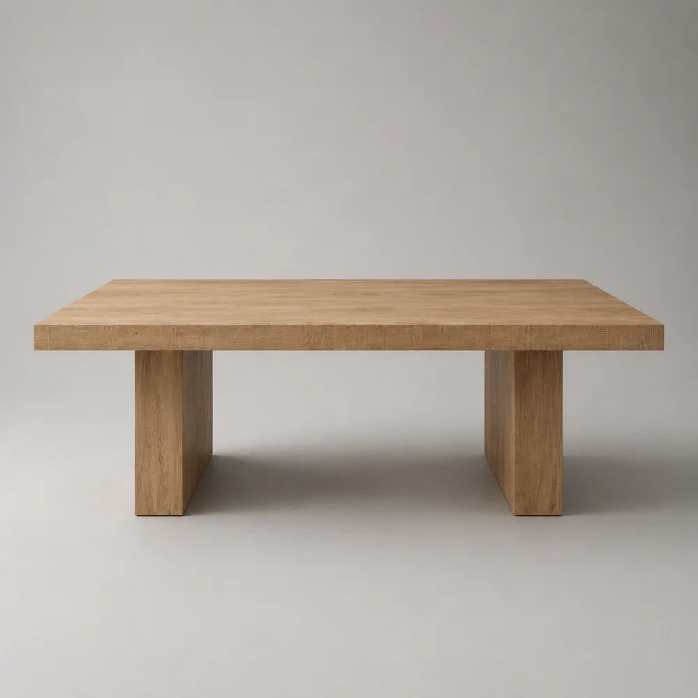 Rechteckiger Esstisch aus MDF mit Eichenfurnier, Natur/Hellbraun, 180 × 90 × 76 cm