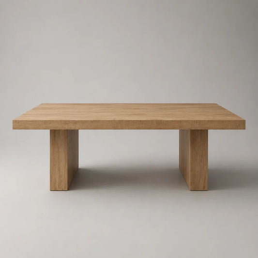 Rechteckiger Esstisch aus MDF mit Eichenfurnier, Natur/Hellbraun, 180 × 90 × 76 cm